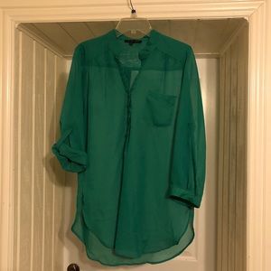 Wishful Park sheer, long-tail blouse